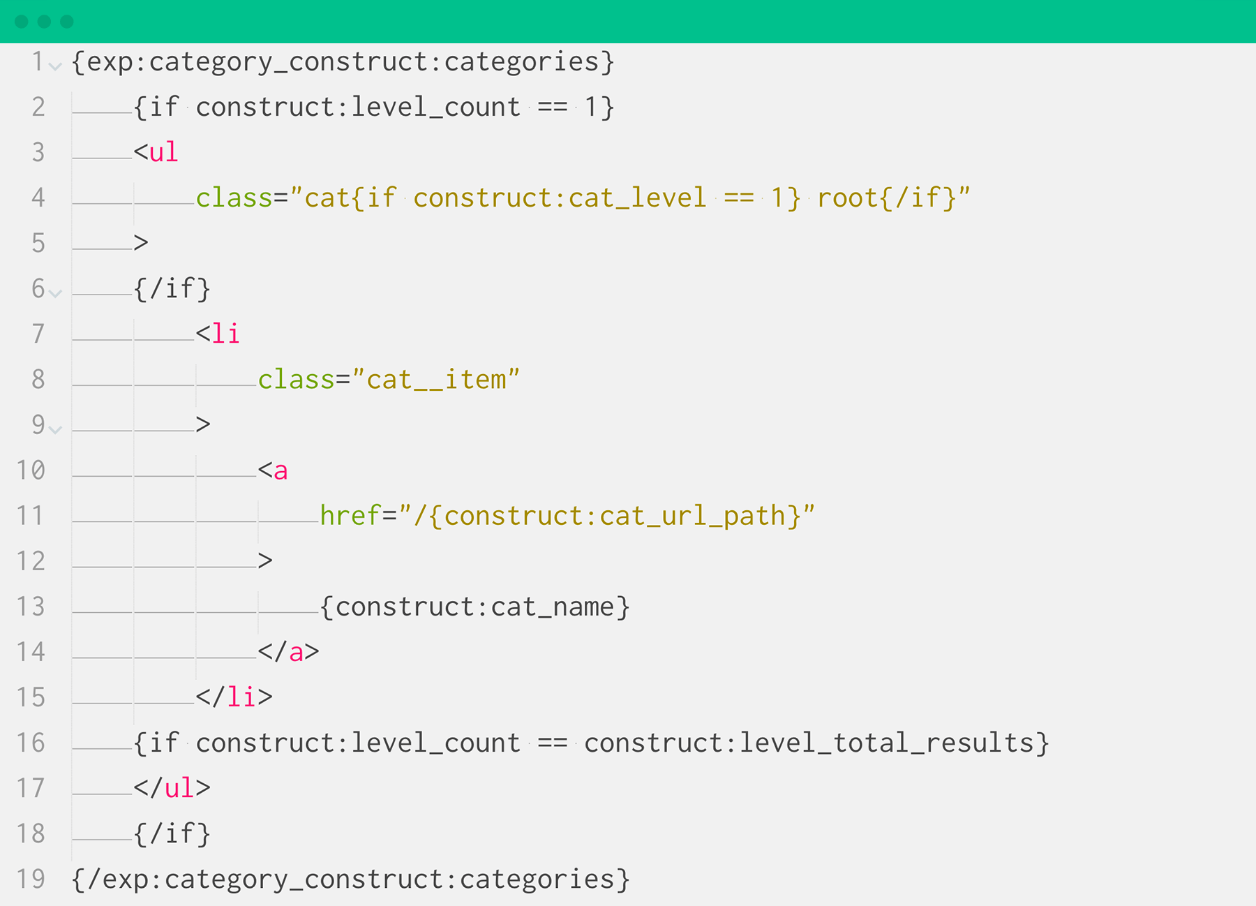 Category Construct tags