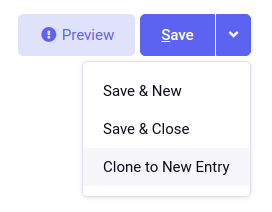 Clone to New Entry