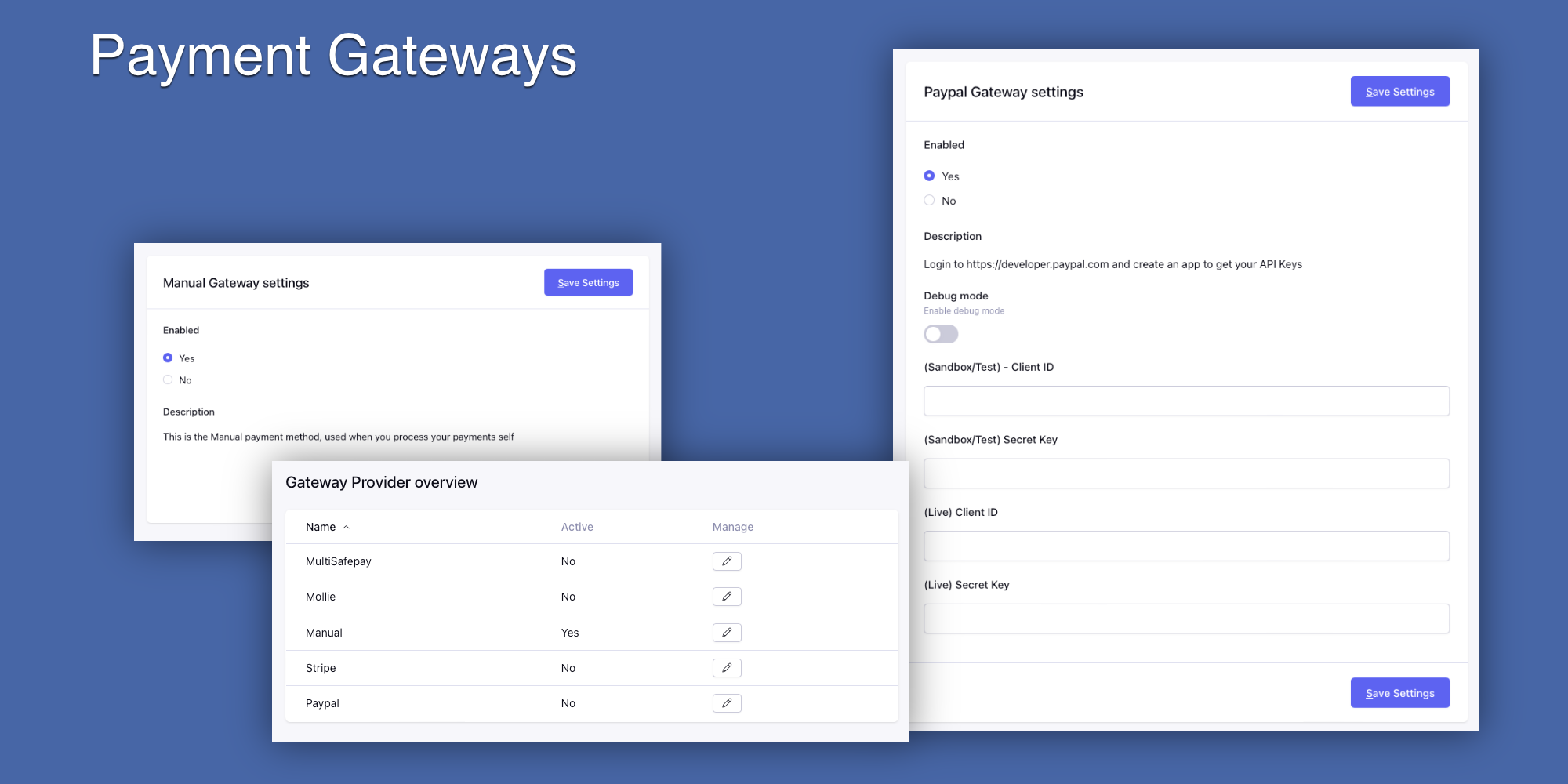 Payment gateways