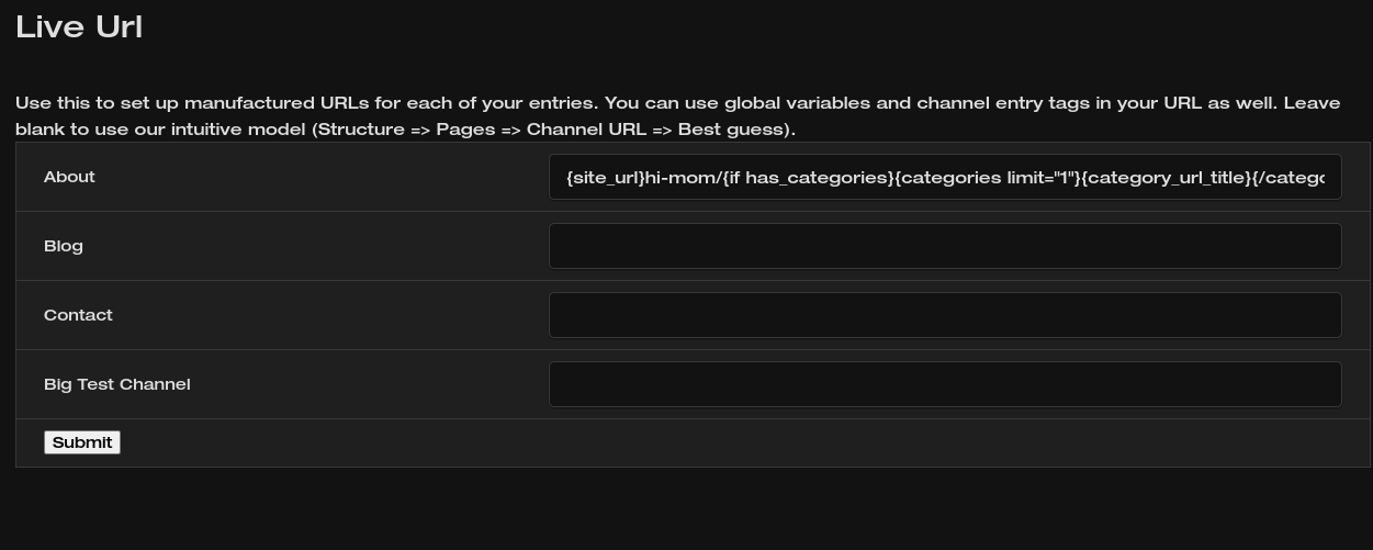 Set up individual channel settings