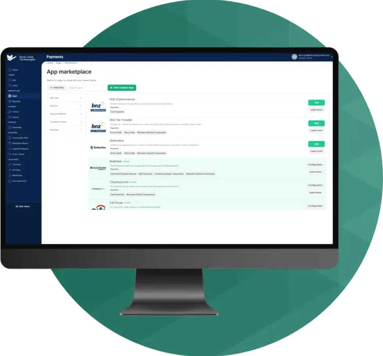 Duck Creek's Payment Processing solution software for insurance agencies worldwide